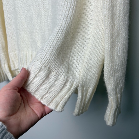 Wooden Ships Happy Christmas Crew White Red Truck Pullover Sweater - Picture 6 of 7